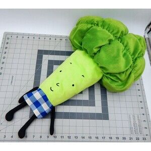 Ikea Torva Broccoli Plush Large 24" Vegetable Green Plaid Shorts Soft Stuffed